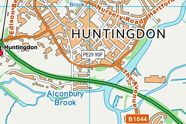 PE29 9SF map - OS VectorMap District (Ordnance Survey)