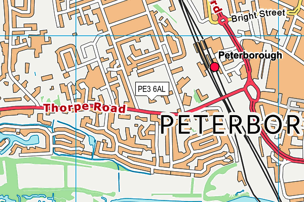 PE3 6AL map - OS VectorMap District (Ordnance Survey)