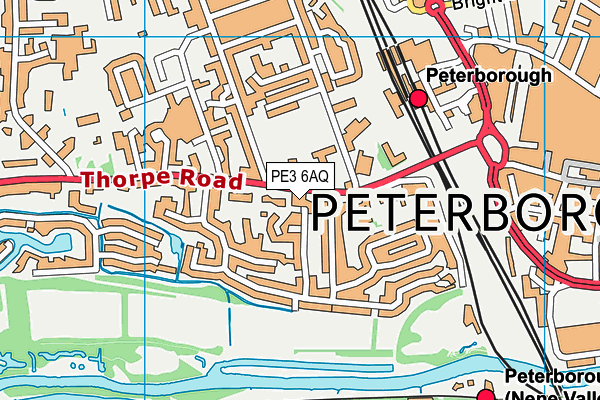PE3 6AQ map - OS VectorMap District (Ordnance Survey)