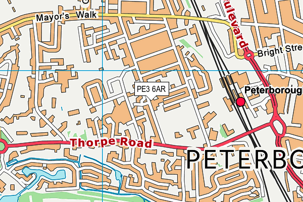 PE3 6AR map - OS VectorMap District (Ordnance Survey)