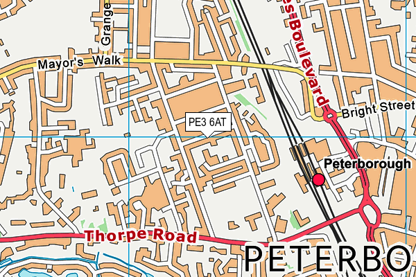 PE3 6AT map - OS VectorMap District (Ordnance Survey)