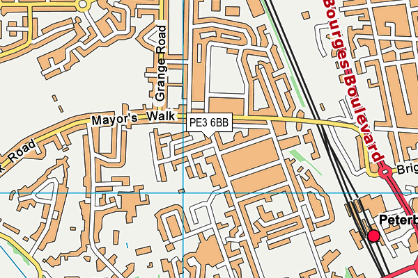 PE3 6BB map - OS VectorMap District (Ordnance Survey)