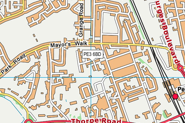 PE3 6BD map - OS VectorMap District (Ordnance Survey)