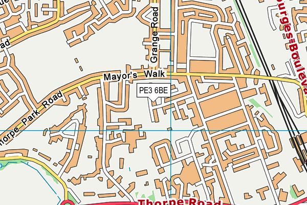 PE3 6BE map - OS VectorMap District (Ordnance Survey)