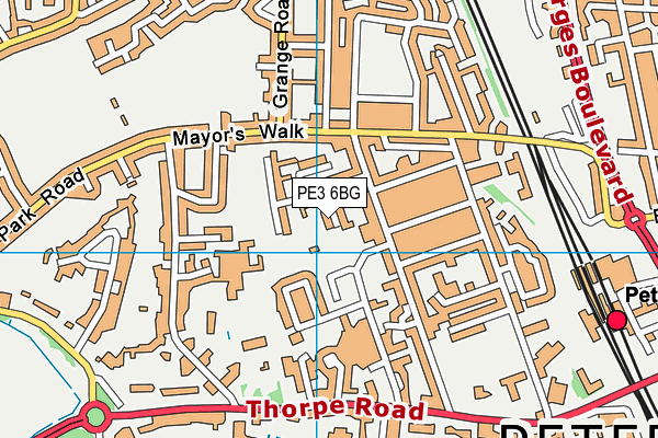 PE3 6BG map - OS VectorMap District (Ordnance Survey)