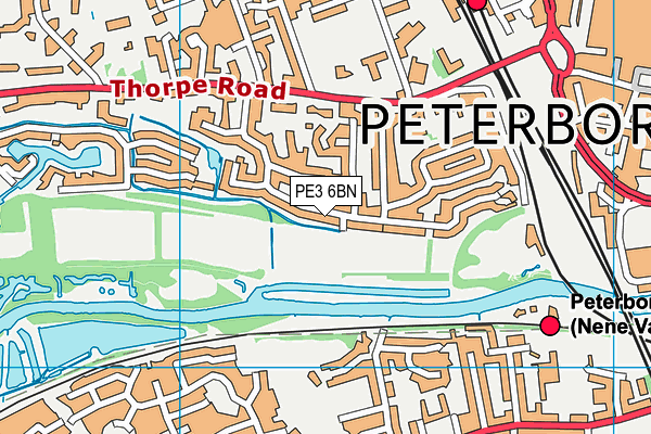 PE3 6BN map - OS VectorMap District (Ordnance Survey)