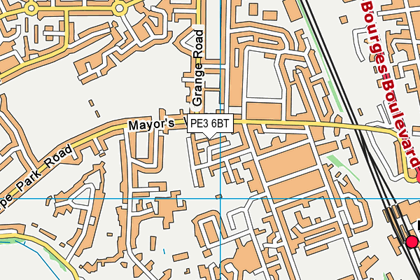 PE3 6BT map - OS VectorMap District (Ordnance Survey)