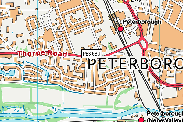 PE3 6BU map - OS VectorMap District (Ordnance Survey)