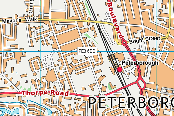 PE3 6DD map - OS VectorMap District (Ordnance Survey)