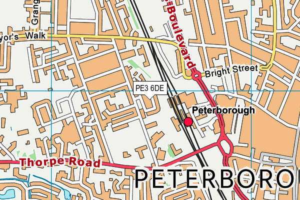PE3 6DE map - OS VectorMap District (Ordnance Survey)