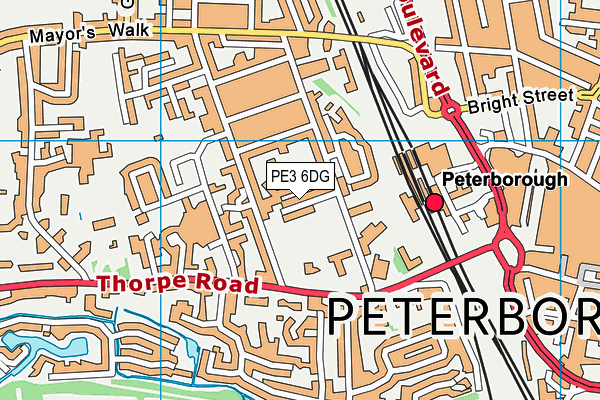 PE3 6DG map - OS VectorMap District (Ordnance Survey)