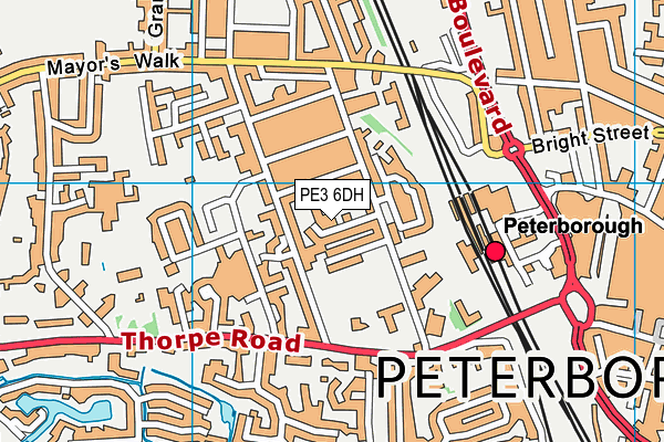 PE3 6DH map - OS VectorMap District (Ordnance Survey)