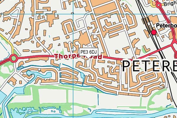 PE3 6DJ map - OS VectorMap District (Ordnance Survey)