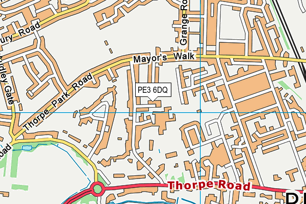 PE3 6DQ map - OS VectorMap District (Ordnance Survey)