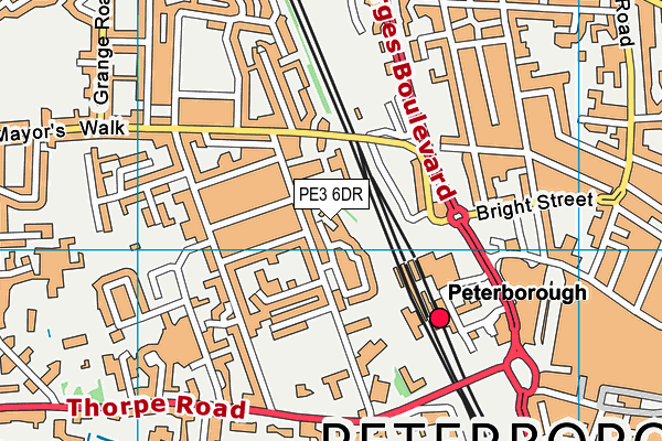 PE3 6DR map - OS VectorMap District (Ordnance Survey)