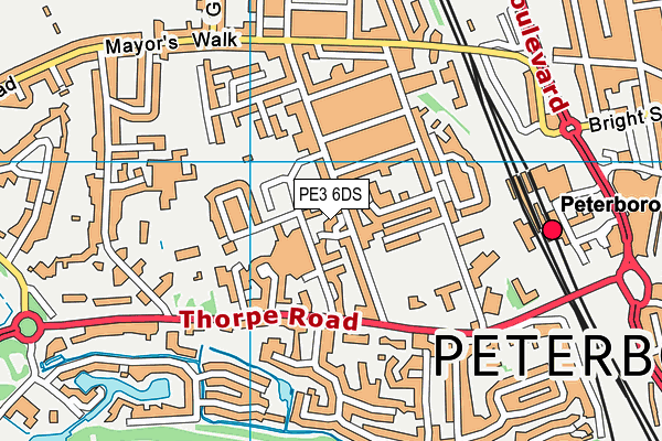 PE3 6DS map - OS VectorMap District (Ordnance Survey)