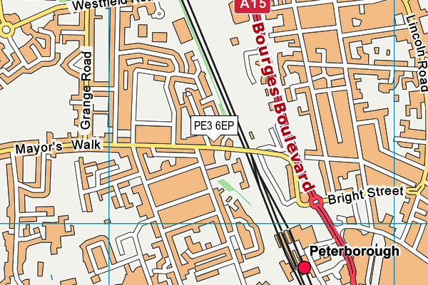 PE3 6EP map - OS VectorMap District (Ordnance Survey)