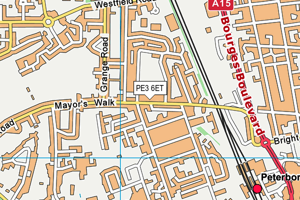 PE3 6ET map - OS VectorMap District (Ordnance Survey)