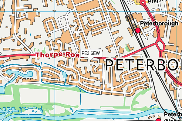 PE3 6EW map - OS VectorMap District (Ordnance Survey)
