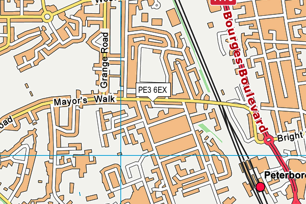PE3 6EX map - OS VectorMap District (Ordnance Survey)