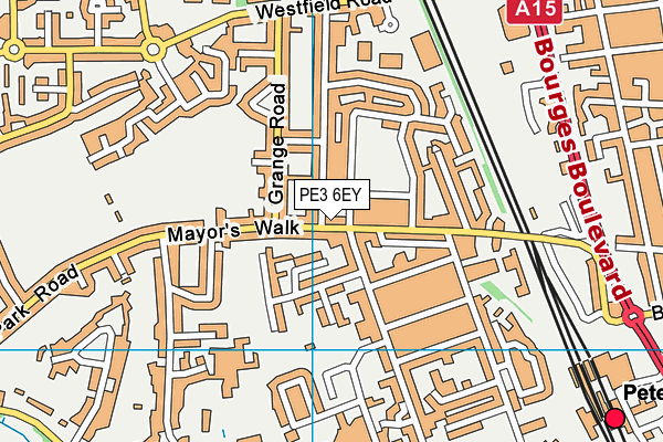 PE3 6EY map - OS VectorMap District (Ordnance Survey)