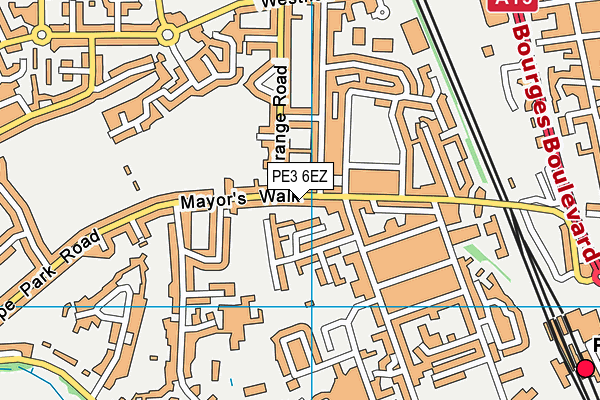 PE3 6EZ map - OS VectorMap District (Ordnance Survey)