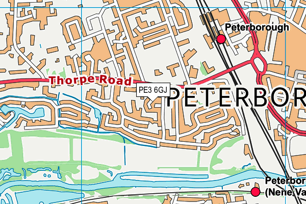 PE3 6GJ map - OS VectorMap District (Ordnance Survey)