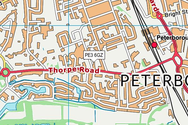 PE3 6GZ map - OS VectorMap District (Ordnance Survey)