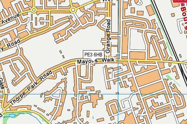 PE3 6HB map - OS VectorMap District (Ordnance Survey)