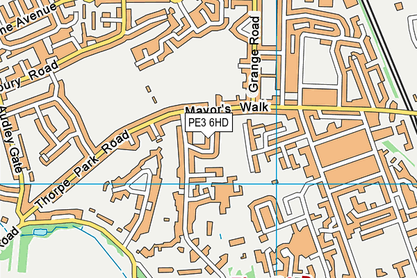 PE3 6HD map - OS VectorMap District (Ordnance Survey)