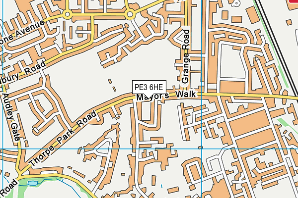 PE3 6HE map - OS VectorMap District (Ordnance Survey)