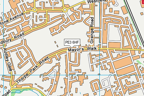 PE3 6HF map - OS VectorMap District (Ordnance Survey)