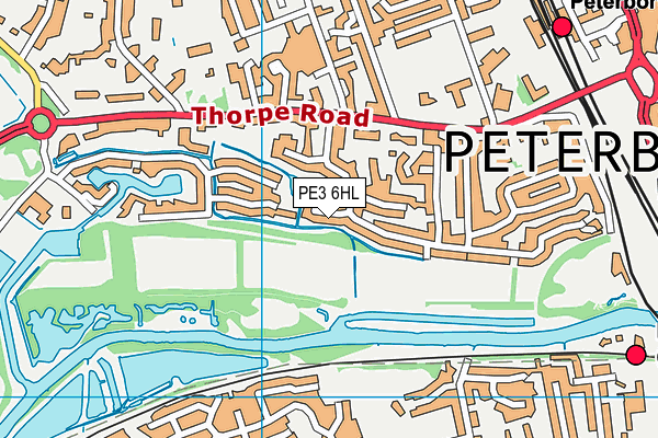 PE3 6HL map - OS VectorMap District (Ordnance Survey)