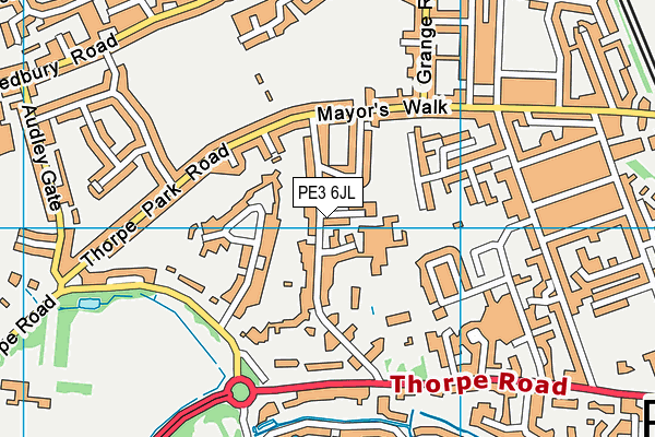 PE3 6JL map - OS VectorMap District (Ordnance Survey)