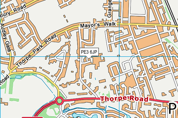 PE3 6JP map - OS VectorMap District (Ordnance Survey)