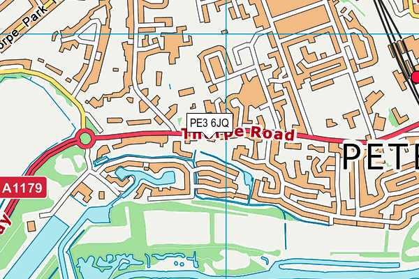 PE3 6JQ map - OS VectorMap District (Ordnance Survey)