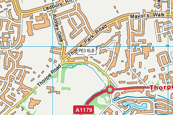 PE3 6LB map - OS VectorMap District (Ordnance Survey)