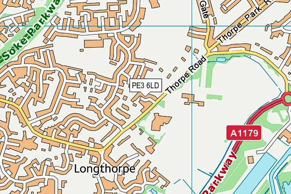 PE3 6LD map - OS VectorMap District (Ordnance Survey)