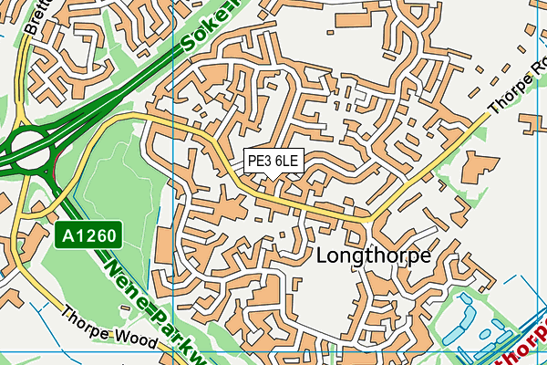 PE3 6LE map - OS VectorMap District (Ordnance Survey)