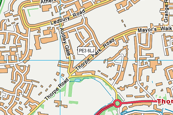PE3 6LJ map - OS VectorMap District (Ordnance Survey)
