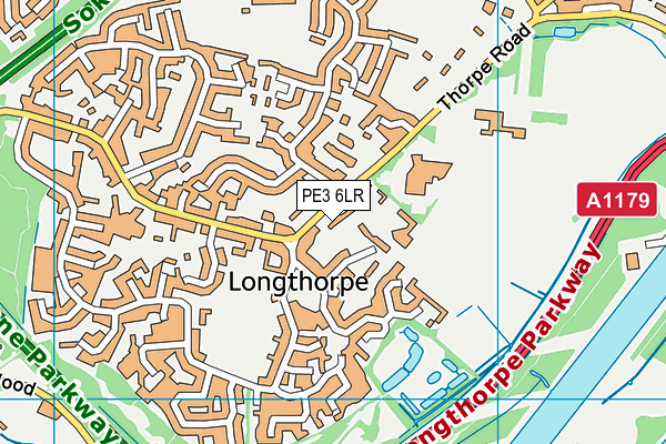 PE3 6LR map - OS VectorMap District (Ordnance Survey)