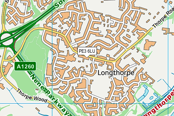 PE3 6LU map - OS VectorMap District (Ordnance Survey)