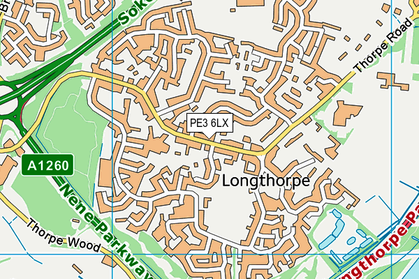 PE3 6LX map - OS VectorMap District (Ordnance Survey)