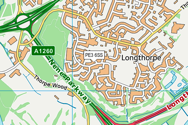 Holywell Way map (PE3 6SS) - OS VectorMap District (Ordnance Survey)