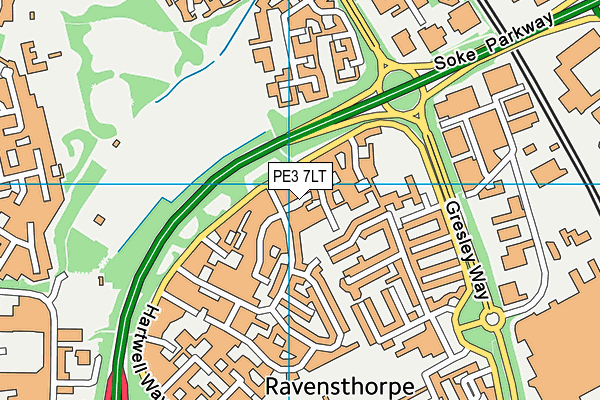 PE3 7LT map - OS VectorMap District (Ordnance Survey)