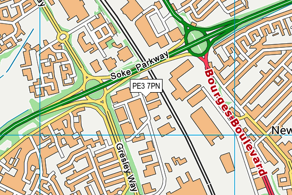 Bodyworx Gym Ltd map (PE3 7PN) - OS VectorMap District (Ordnance Survey)