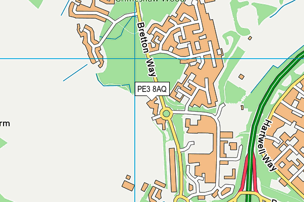 PE3 8AQ map - OS VectorMap District (Ordnance Survey)