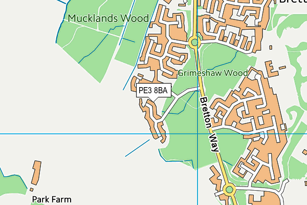 PE3 8BA map - OS VectorMap District (Ordnance Survey)