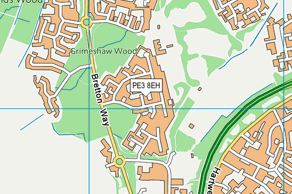 PE3 8EH map - OS VectorMap District (Ordnance Survey)