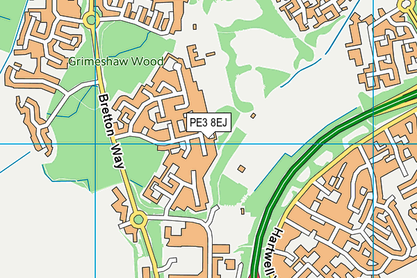 PE3 8EJ map - OS VectorMap District (Ordnance Survey)